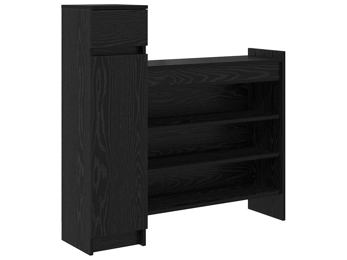 Maison Exclusive - Armario Zapatero Con Cajón Roble Negro 100,5 X 28 X 100 Cm