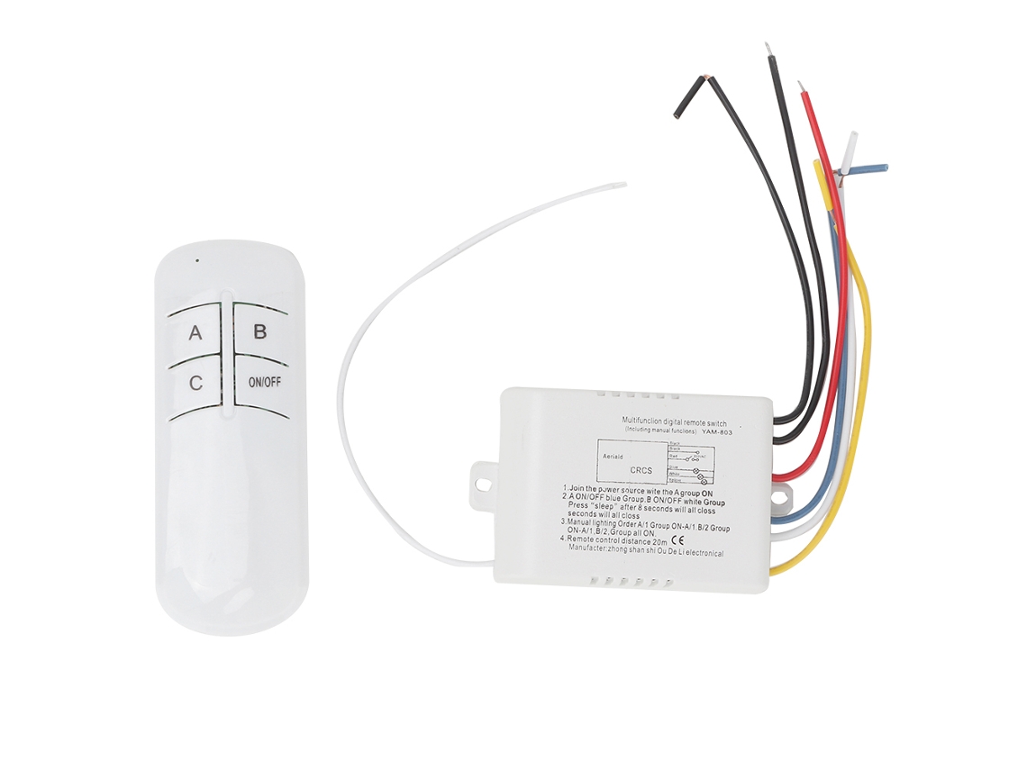 Modos On/off 220v Interruptor De Parede Sem Fio Digital Com Receptor E Transmissor Controle Remoto