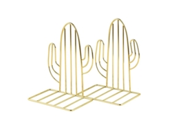 2026rebe-soporte De Libros De Metal Linjou, Diseño De Cactus Geométrico, Antideslizante (oro)