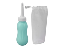 Bomba de enema portátil de 500 ml, silicona, color verde menta.