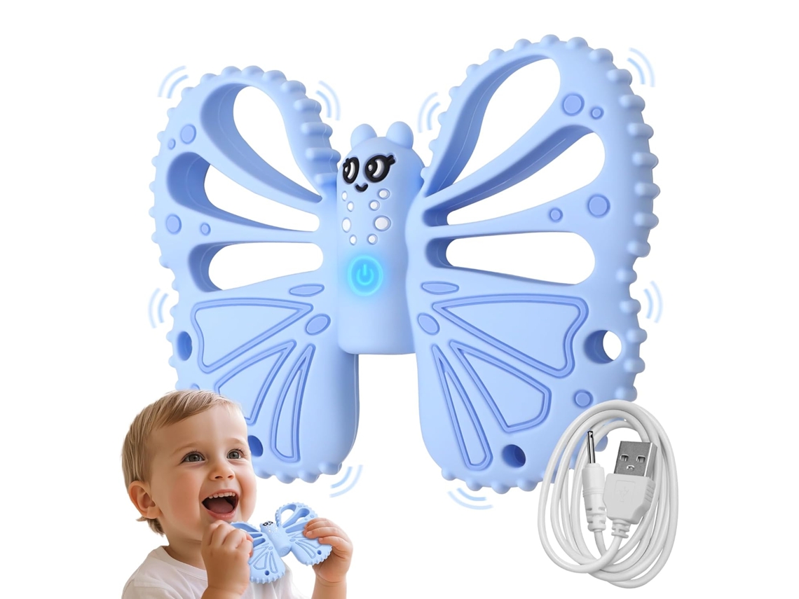 Mordedor Bebé Vibratorio Eifson 18+ Meses Usb Alivio Encías 10 Velocidades (azul)