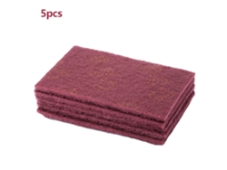 Juego De 5 Almohadillas De Espuma Abrasivas De Esponja Para Limpieza Industrial, Para Limpiar Y Pulir (rojas Finas)
