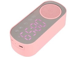HURRISE Despertador Inalámbrico Altavoz Chica Reloj Radio Altavoz Rosa Despertador Micro Carga USB Radio FM Reproductor de Video