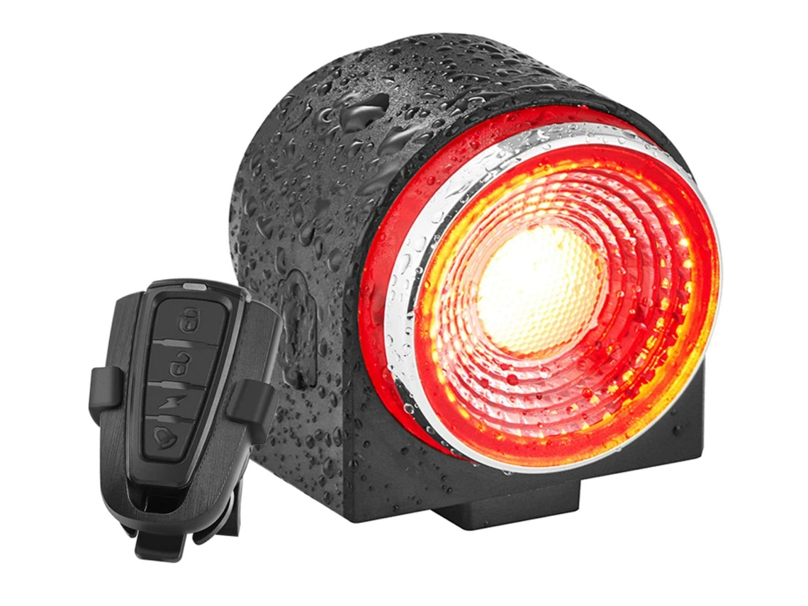 Luz trasera de bicicleta inteligente con alarma de freno IPX65, color negro Yizhood
