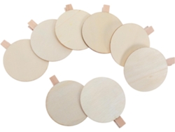 Clips Pinzas Redondas De Madera, 50 Unidades.