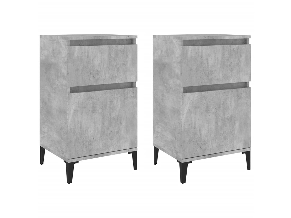 Maison Exclusive - Mesitas De Noche 2 Uds Gris Hormigón 40x35x70 Cm
