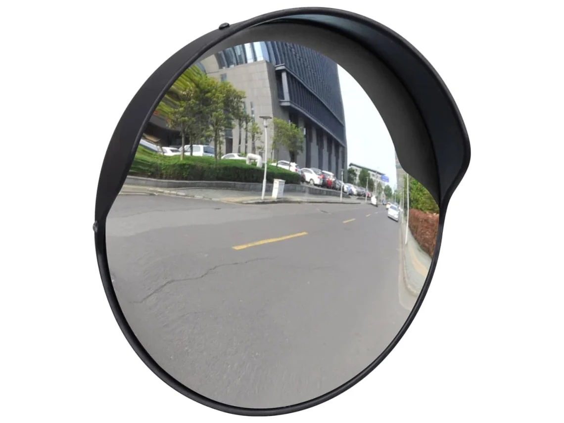 Espejo de Tráfico Convexo para Exterior 30 cm Policarbonato Negro