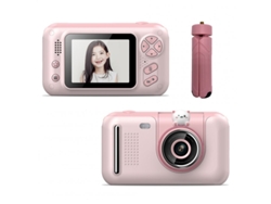 Máquina Fotográfica Infantil Hd 20 Milhões de Pixels Gravador de Vídeo 180 Graus de Rotação Slr Rosa GERTIZ