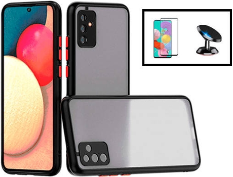 Kit Carcasa Trasera Protección Cámara + Protector de Pantalla Samsung Galaxy M52 5G GIFT4ME Negro