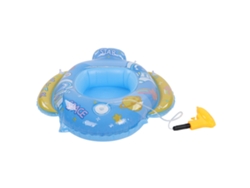 Anillo de baño inflable de PVC ecológico, seguro para niños de 1 a 5 años, color azul