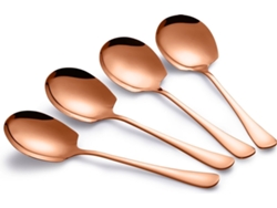 Juego De Cuatro Cucharas Para Servir Verduras Y Patatas - Oro Rosa