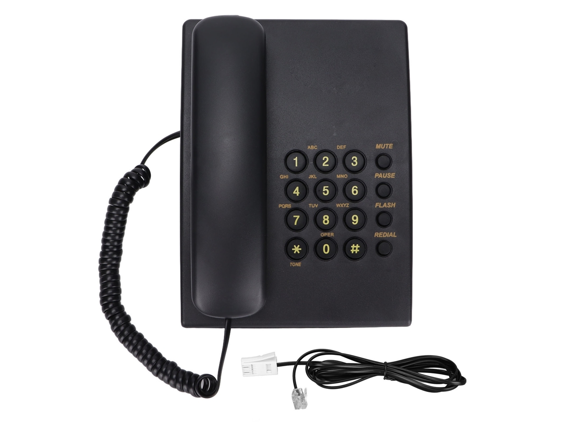 Teléfono Fijo Con Cable Kxt435 Con Identificador De Llamadas Y Volumen Ajustable Para El Hogar, Hotel Y Oficina - Negro