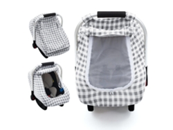 Funda para asiento de coche de verano Eifson para bebé con ventana de malla grande y capota transpirable (gris)