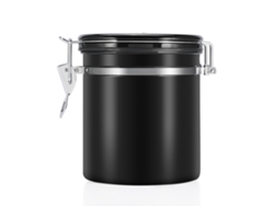 KOFIHETY Recipiente para Café Airtight de Acero Inoxidable para Granos Molidos o Enteros, Sellado al Vacío, Cocina Negra