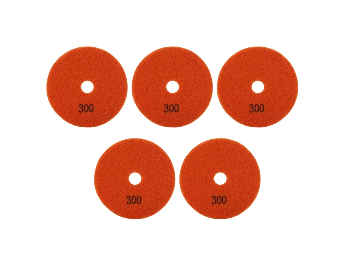 Kit De 5 Discos De Polimento Diamante Úmido De 4 Polegadas 300 Grit Para Mármore, Granito E Cerâmica