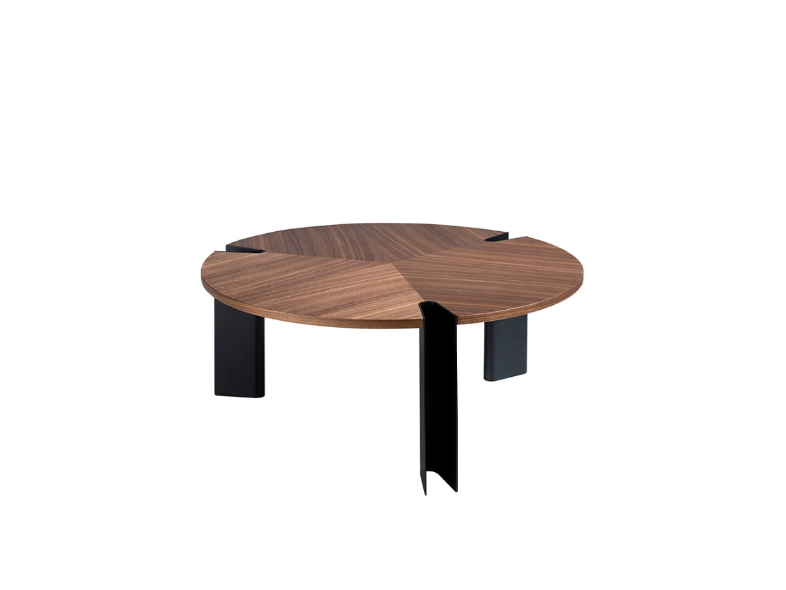 Mesa de Centro ANGEL CERDA (Ø 90 x 36 cm - Hoja de Nogal - Nogal)