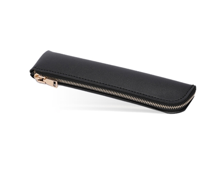 Estuche De Cuero, Estuche Para Bolígrafos, Estuche Pequeño Para Adultos, Estuches Para Bolígrafos, Lápices Y Rotuladores Con Cremallera, Negro ZMDE...