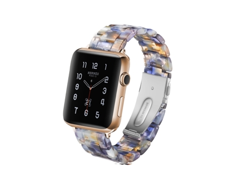Correa de reloj de resina de moda simple para Apple Watch Series 5 y 4 de 44 mm y Series 3, 2 y 1 de 42 mm (azul océano)