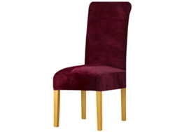 Funda de terciopelo para silla de comedor, color rojo Siurn, 1 pieza