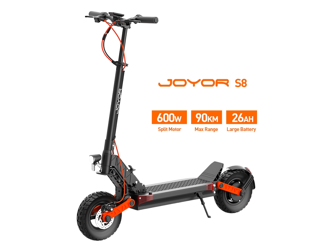 Patinete Elétrico JOYOR S8 (600 W - Autonomía: 90 Km - Negro)