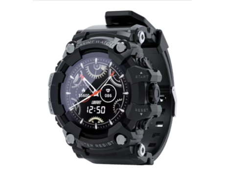 Reloj inteligente LOKMAT Attack con esfera negra y correa de Tpu de 44 mm