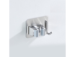 Soporte De Acero Inoxidable Para Escobas Y Paños Con Gancho, No Requiere Taladrar, Para Baño O Cocina, Color Gris.