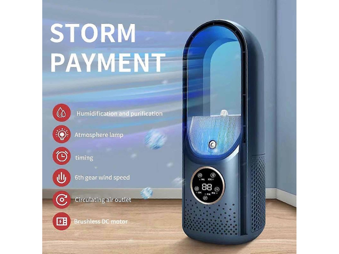 Aire Acondicionado Portátil Rechargeable 6 Velocidades Enfriador Usb Azul Azul