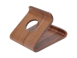 Soporte De Mesa De Madera (nogal) Para Teléfonos Móviles Y Tabletas: Estable, Duradero Y De Diseño Sencillo.