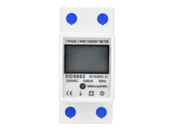 Medidor De Energía Digital Lcd Monofásico De 230 Vca, 5(80) A, 50 Hz, Para Montaje En Riel Din - Confiable