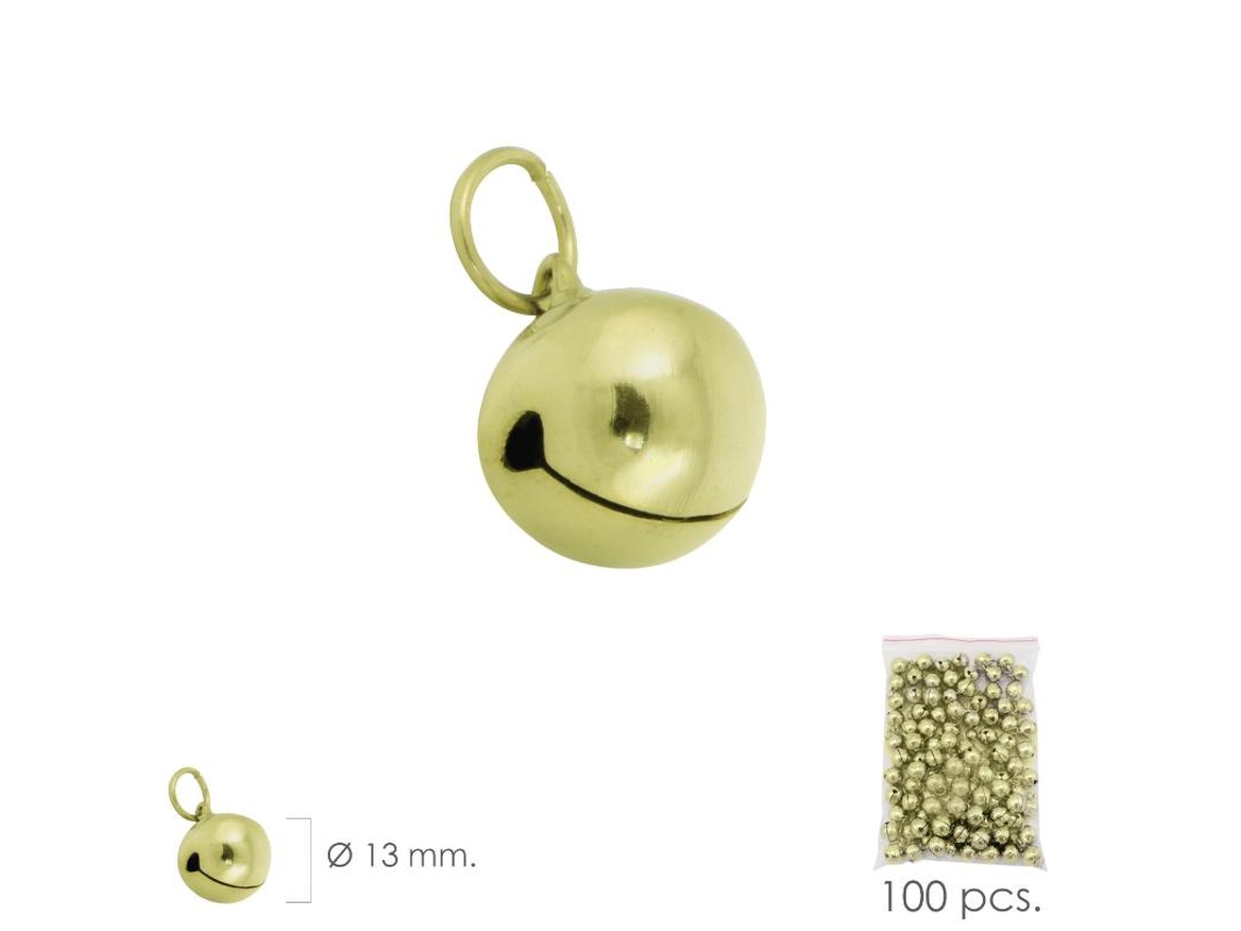 Cascabel dorado 13 mm. (bolsa 100 unidades)