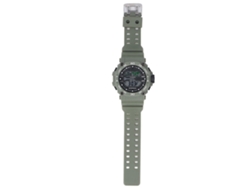 Reloj Digital Para Hombre, Resistente Al Agua Hasta 50 M, Luz Led, Zona Horaria Mundial, Correa De Caucho Verde, Od
