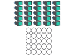 Llave De Presión Momentánea Con Bloqueo Rectangular Y Luz Bemla1611dsj 16 Mm 25 Unidades Verde