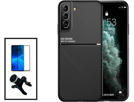 Kit Carcasa Trasera Magnética Anti Choque + Protector de Pantalla Samsung Galaxy S21 FE 5G GIFT4ME Negro