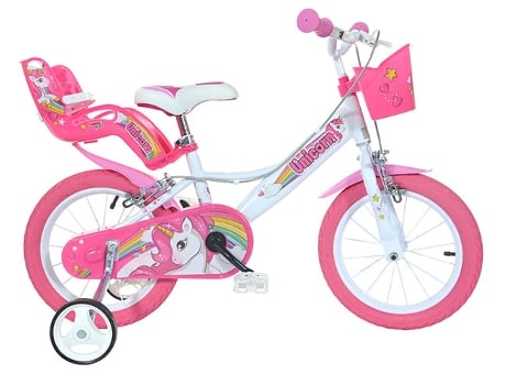 Dino Bikes Bicicleta de niños Unicorn rosa 14"