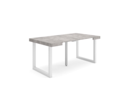 Mesa Consola extensible 160 Para 8 comensales Patas madera maciza Cemento SKRAUT HOME
