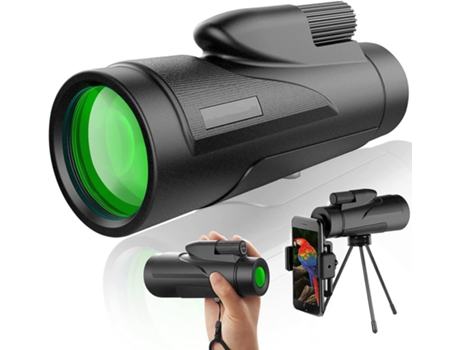 Telescopio monocular 12X50 Telescopio monocular de alta potencia Visión nocturna HD Prisma Bak4 para observación de aves Caza Senderismo BISBISOUS