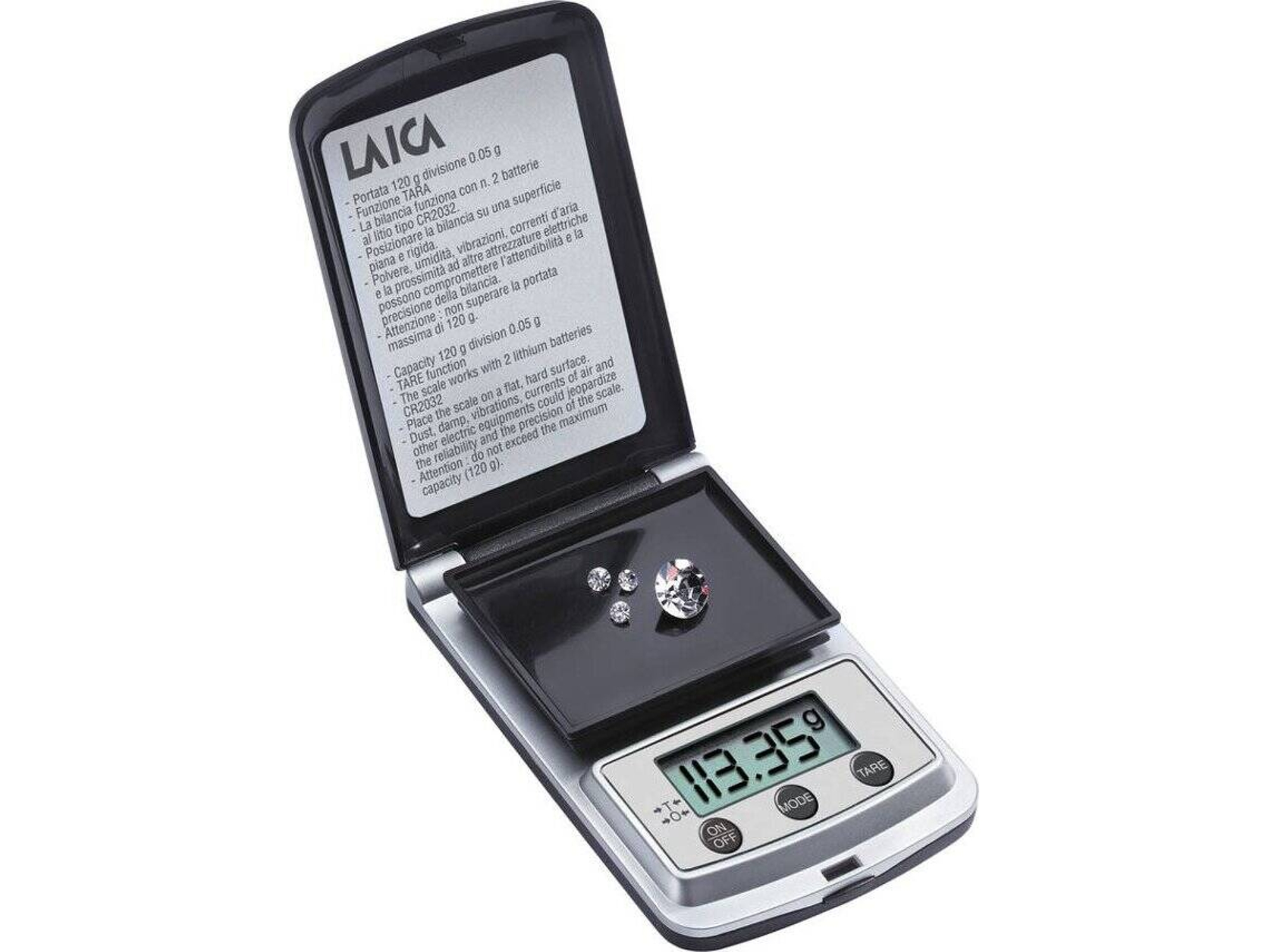 Báscula Digital de Precisión LAICA BX93100 (Capacidad: 120 g - Precisión: 0,05 g)