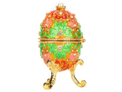 Joyero Con Forma De Huevo, Adornado Con Perlas De Imitación Y Pedrería, Un Regalo Decorativo.