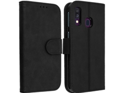 Funda Samsung Galaxy A40 AVIZAR Wallet Negro