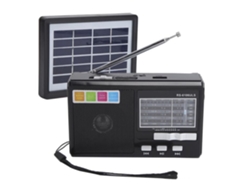 Radio FDIT Fm Radio Portátil Cargado con Energía Solar con Soporte para Linterna Led de Emergencia en U Disk