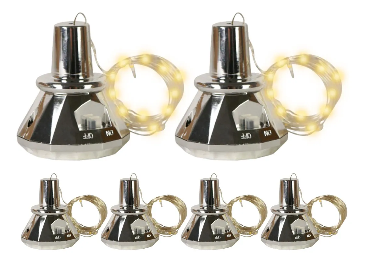 Juego de 6 luces LED solares para botellas de vinovayotoy