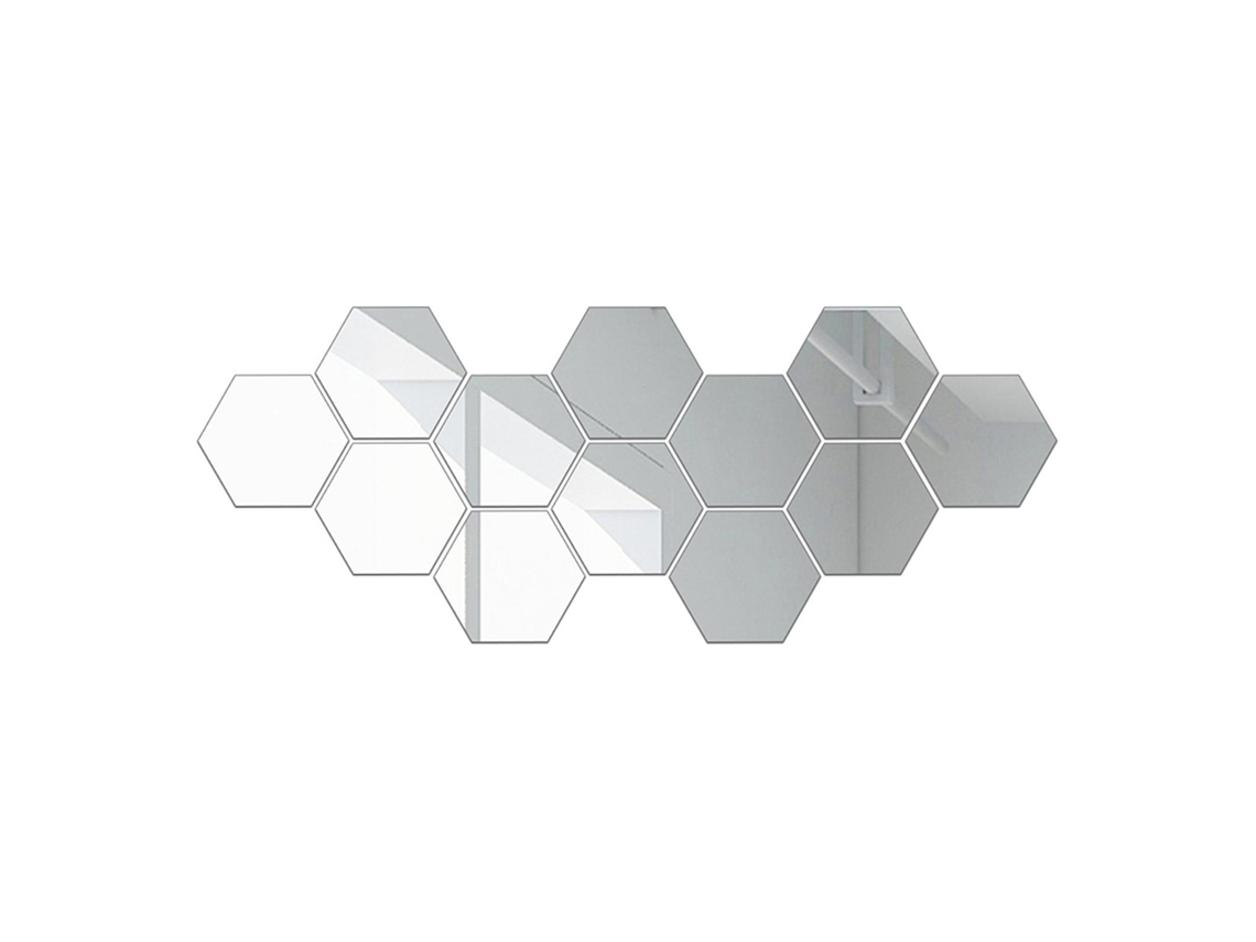 2026-hojas De Espejo Hexagonales Flexibles Autoadehesivas No De Vidrio Para Decoración Hogar Dormitorio Baño Contador