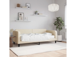 Sofá Cama Con Colchón Tela Crema 100x200 Cm