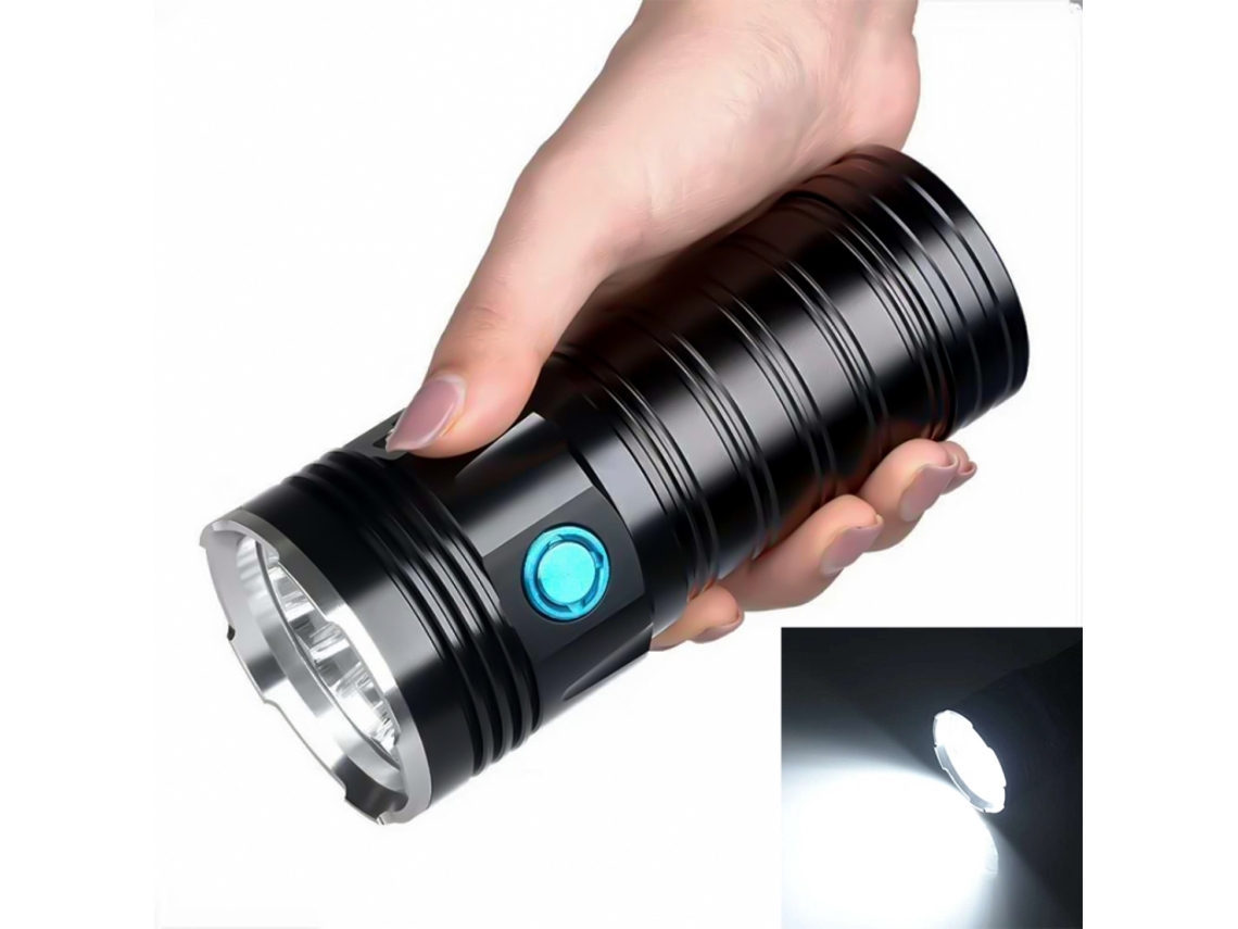 Linterna LED, sin pilas (negra)