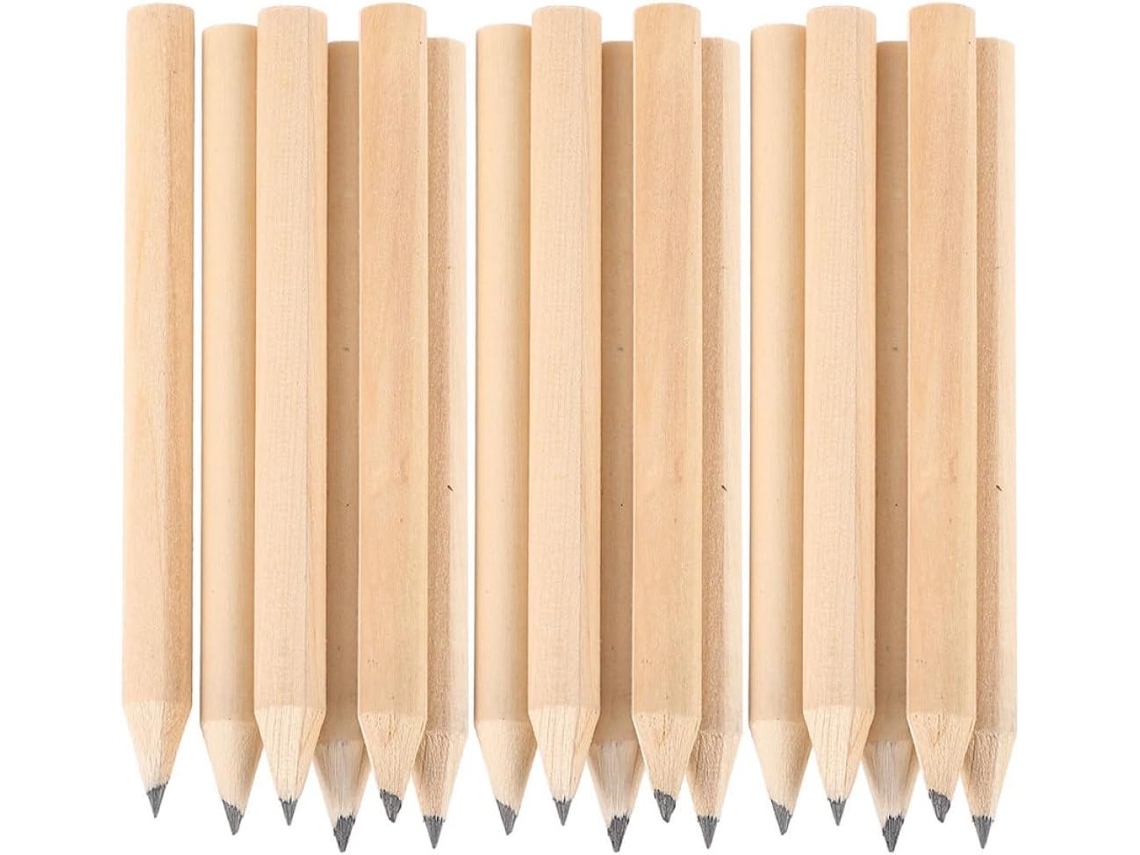 Paquete De 100 Minilápices De Madera Cortos Para Golf Con Mina De Grafito Hb Preafilada, Compactos Y Portátiles.
