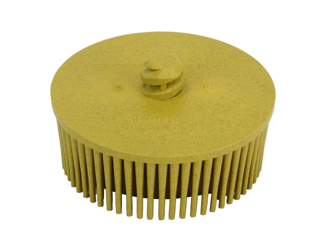 Disco De Cerdas Abrasivo 2 Pulgadas Con Mango Para Eliminar Rebabas, Óxido Y Recubrimientos En Metal Amarillo No.59241