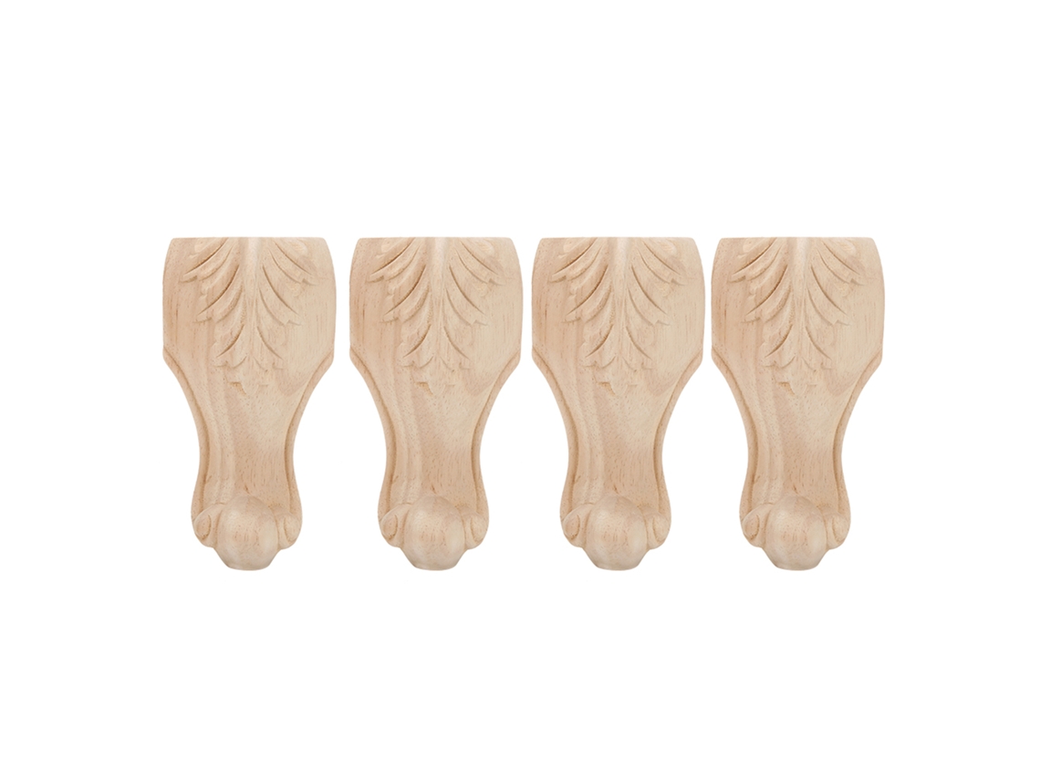 4pcs Pies De Mueble Tallados Para Armario Sofá Mesa De Café, 15x6cm, Accesorios De Hotel