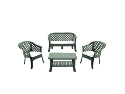 Tresillo veranda verde + cojines conjunto