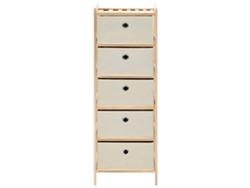 Maison Exclusive - Estantería De Almacenaje 5 Cestas De Tela Madera De Cedro Beige