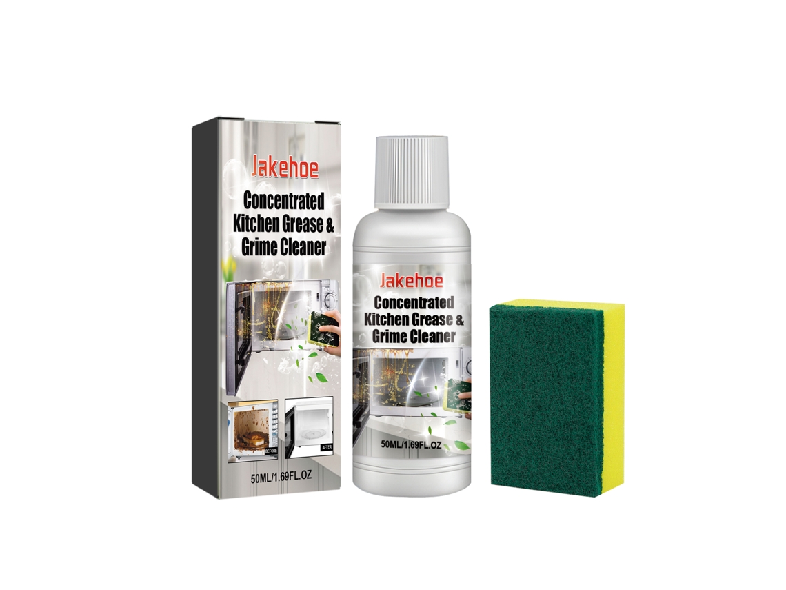Limpiador de grasa y suciedad de cocina multifuncional, solución concentrada para la limpieza de aceite con esponja.